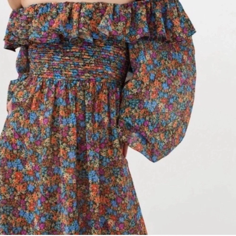 NWT For Love & Lemons Brittany Floral Print Long Sleeve Midi Dress Size M - Picture 6 of 13